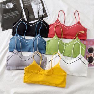 Sexy Seamless Bra With Chest Pad Strap Breathable Women's Sports Bra Tops Underwear Tube Top  Lingerie