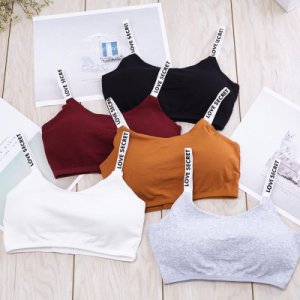 Sexy Seamless Removable Padded Tube Tops Bra For Women Casual Letter Print Tube Top Fitness Breathable Women Bra