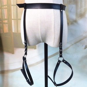 Sexy Women Leather Waist Garter Belt For Stocking Punk Costume Outfit O-Round Waist 100cm Belts