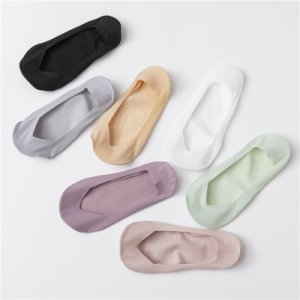 SP&CITY 2020 Summer Breathable Sock Slippers Silicone Anti-slip Base Women Socks Comfort V Shape Ice Silk Thin Invisible Socks