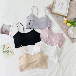 Summer Sexy Women Halter 2019 Slim Ice Silk Thin Lace Comfortable Padded Brassiere Strapless Bra  Wrapped Chest