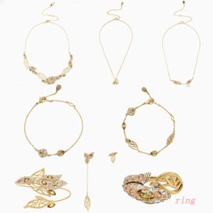 SWA 2020 New Gorgeous Design Graceful Bloo Petal Leaf Necklace Set, Injecting Brilliance Into Delicate And Elegant Accessories