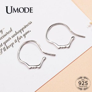 UMODE Human Face Hoop Earrings for Women Sterling 925 SIlver Earrings S925 Hoops Girls Gifts Siver Jewelry Wedding Party LE0601