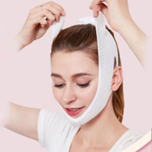 V Face Lift Up Slimming Mask Hollow Out Mesh Elastic Cheek Compression Double Chin Thin Belt Strap Bandage Facial Shaper Tool