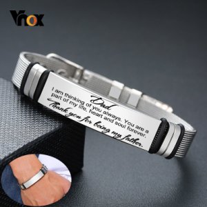 Vnox Mens Stainless Steel Custom Engrave ID Tag Bracelets Dad Gift Length Adjustable with Mesh Watch Band Wrist Jewelry