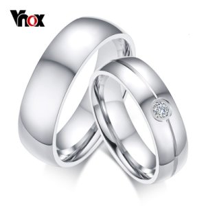 Vnox Simple Stainless Steel Wedding Bands Ring for Women Men Never Fade Female Classic Engagement Personalized Alliance