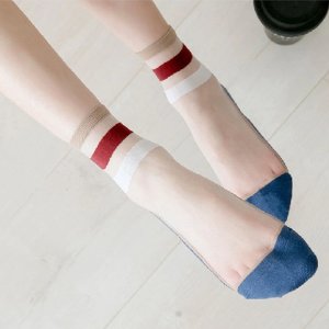 Women Casual Socks 1 Pair Spring New Girl Color Fashion Short Thin Socks For Women breathable Transparent Korean Style