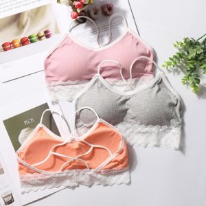 Women Padded Knitted Tube Tops Summer Wrapped Chest Underwear Sexy Lace Women Bra Top