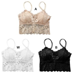 Women Underwear Bra Seamless Sexy Wire Free Floral Embroidery Tube Tops Chest Wrap Lace Casual Lady Under wear