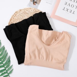 Women V-neck Seamless Shirts Long-sleeved Bottoming Tops Autumn Winter Thermal Underwear
