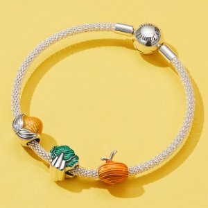 WOSTU 100% 925 Sterling Silver Lovely Vegetables Beads Corn Carrots Spinach Charms Fit Original Bracelet Pendant Jewelry CQC1411