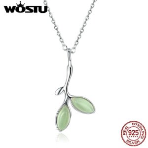 WOSTU 2019 New Arrival 100% 925 Sterling Silver The Bud of Hope Pendant Necklace For Women Fashion Silver Jewelry Gift CQN302