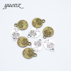 YuenZ 25pcs Round life Tree Charms Pendants Fit Jewelry Making Findings Accessories Diy Handmade 15*12mm Q238