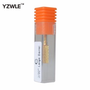 YWK YG8 Tungsten Steel C Size(3/32 Large Barrel) Gold Plated Nail Drill Bit / Grinding Head Tool For Nail Art Drill Machine