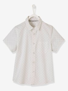 Camisa para niño de manga corta con motivos gráficos blanco claro estampado