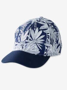 Gorra con palmeras para niño azul medio estampado