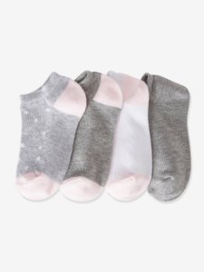 Vertbaudet - Lote de 5 calcetines fantasía para niña gris medio bicolor/multicolor