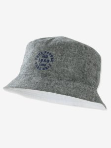 Sombrero bob de chambray reversible para niño gris medio lavado