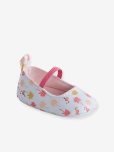 Zapatillas de casa estilo bailarinas para bebé niña blanco claro estampado