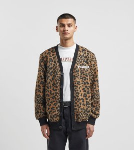 PLEASURES Mohair Leopard Cardigan, Brun