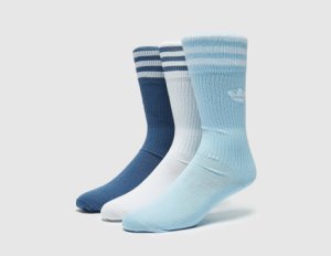 Adidas Originals 3 Pack Crew Socks, azul