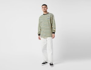 PLEASURES Long Sleeve Hangman Stripe T-Shirt, verde