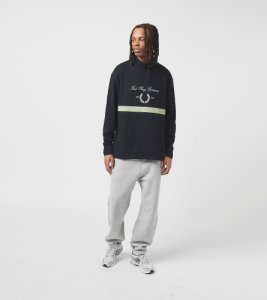 Fred Perry Embroidered Funnel Sweatshirt, celeste