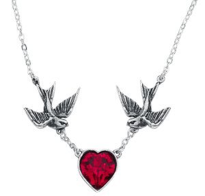 Alchemy Gothic - Swallow Heart - Necklace - silver-coloured