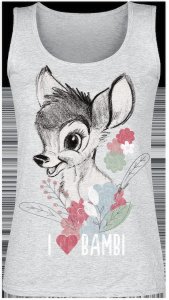 Bambi - I Heart Bambi - Girls Top - mottled grey