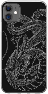 Dragon Ball - Z - Shenlong Lines - iPhone - Mobile Phone Cover - black-white