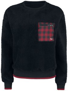Fashion Victim Checkered Jumper Sweatshirt black red