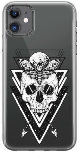Finoo - Sacred Tri Skull - iPhone - Mobile Phone Cover - white-black