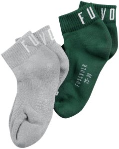 Fussvolk 2-Pack Quarter Socks Uni Socks greying green