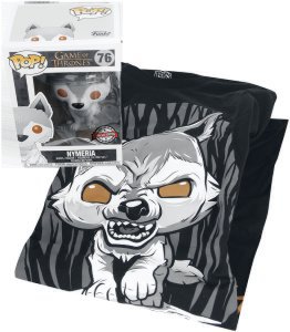 Game of Thrones - Nymeria T-Shirt plus Funko - Fan Package - Collector's figure - black