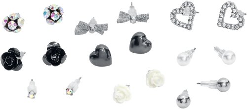 Heart Collection  Earring Set silver coloured