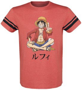 One Piece - Luffy - T-Shirt - mottled red