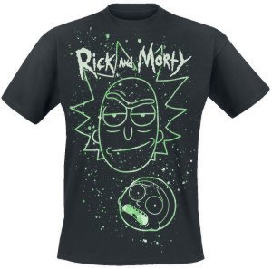 Rick And Morty - Head On Stars - T-Shirt - black