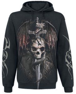 Spiral - Draco Skull - Hooded sweatshirt - black