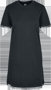 Urban Classics - Ladies Boxy Lace Hem Tee Dress - Dress - black