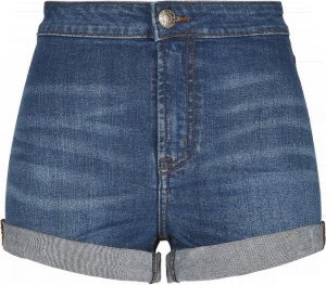 Urban Classics - ladies slim fit denim shorts - girls shorts - blue