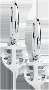 Wildcat - Little Anchor Hoops - Earring set - silver-coloured