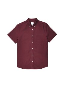 Mens Burton Berry Short Sleeve Oxford Shirt - Burgundy, Burgundy