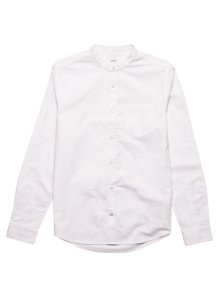 Mens Burton White Long Sleeve Grandad Oxford Shirt, White
