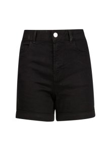 Womens Black Denim Shorts, Black