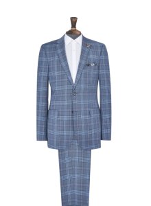 Womens **Burton 1904 Glen Blue Check Suit Jacket*, Blue