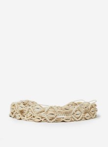 Dorothy Perkins - Womens cream crochet shell buckle belt, cream