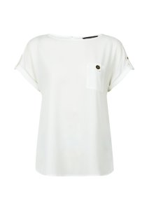 Dorothy Perkins - Womens ivory button pocket tee, ivory