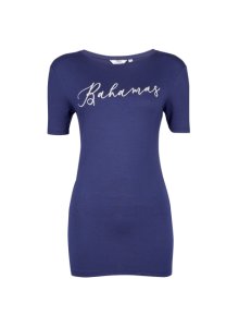 Womens **Tall Blue Bahamas 'Slogan' T-Shirt, Blue