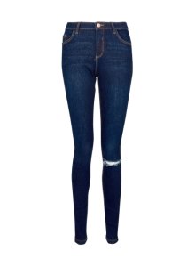 Womens Tall Indigo Wash Darcy- Skinny Ankle Grazer Jeans - Blue, Blue