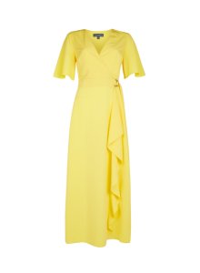 Womens **Tall Yellow D-Ring Maxi Dress, Yellow